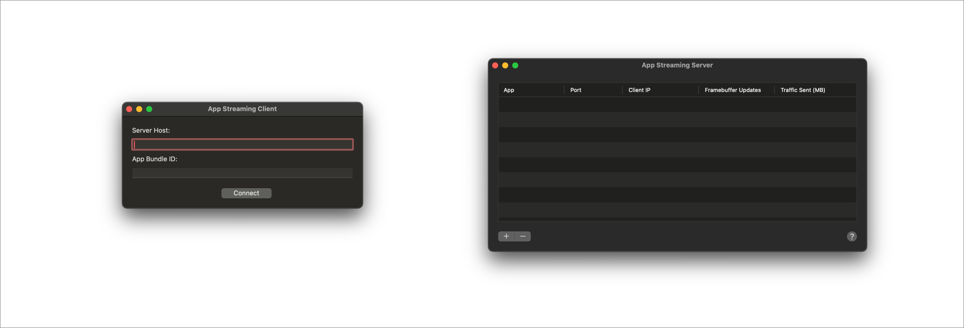 AppStreamingClient & AppStreamingServer applications