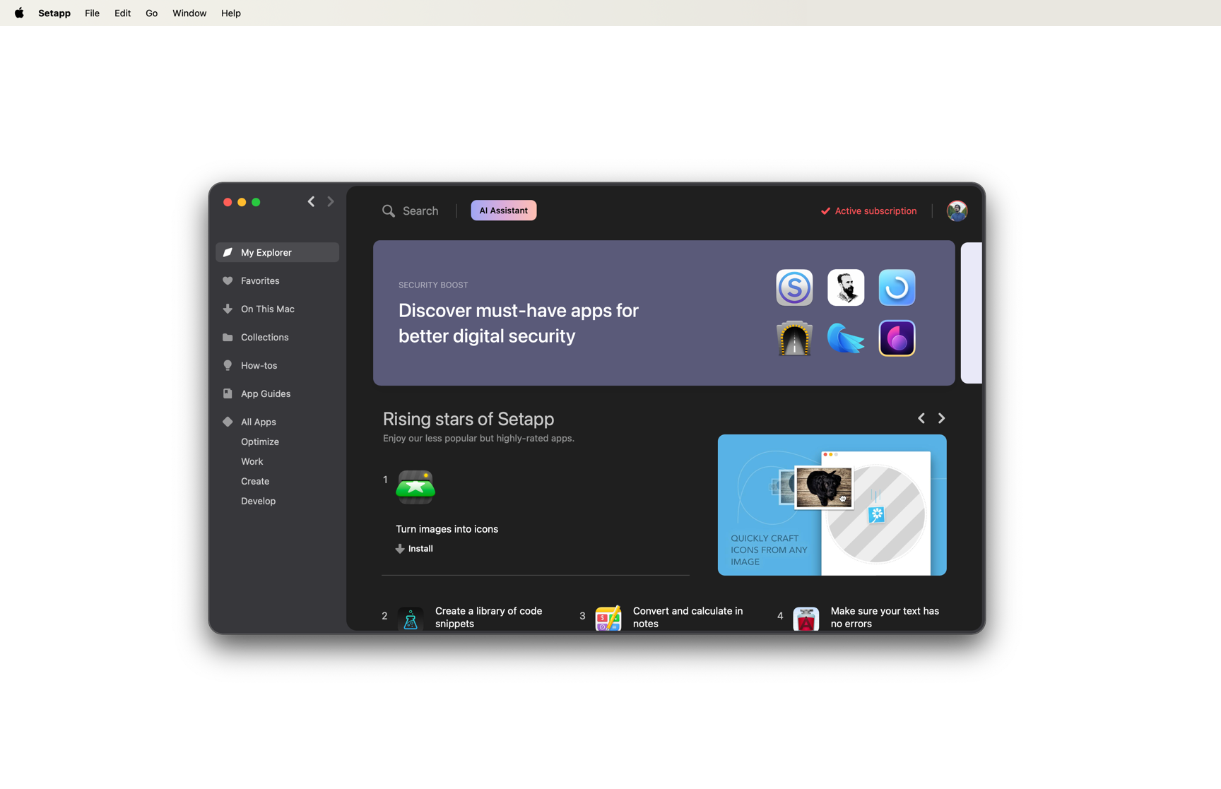 Setapp is captured with transparent background