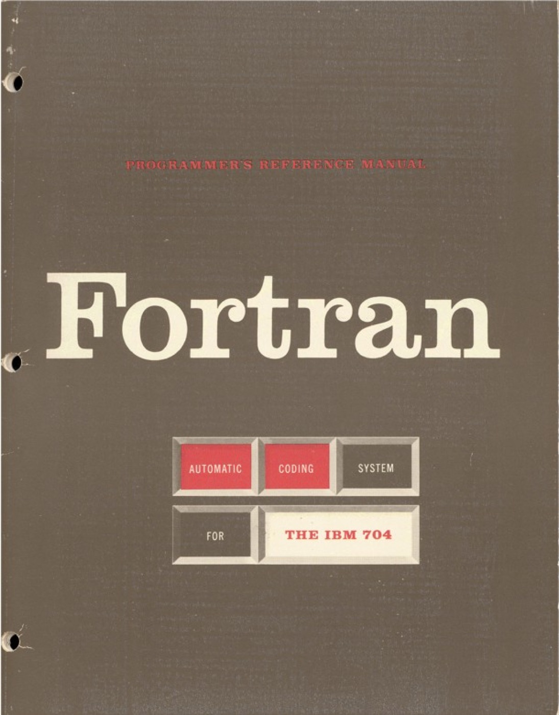 Cover of the original IBM FORTRAN programmer's reference manual