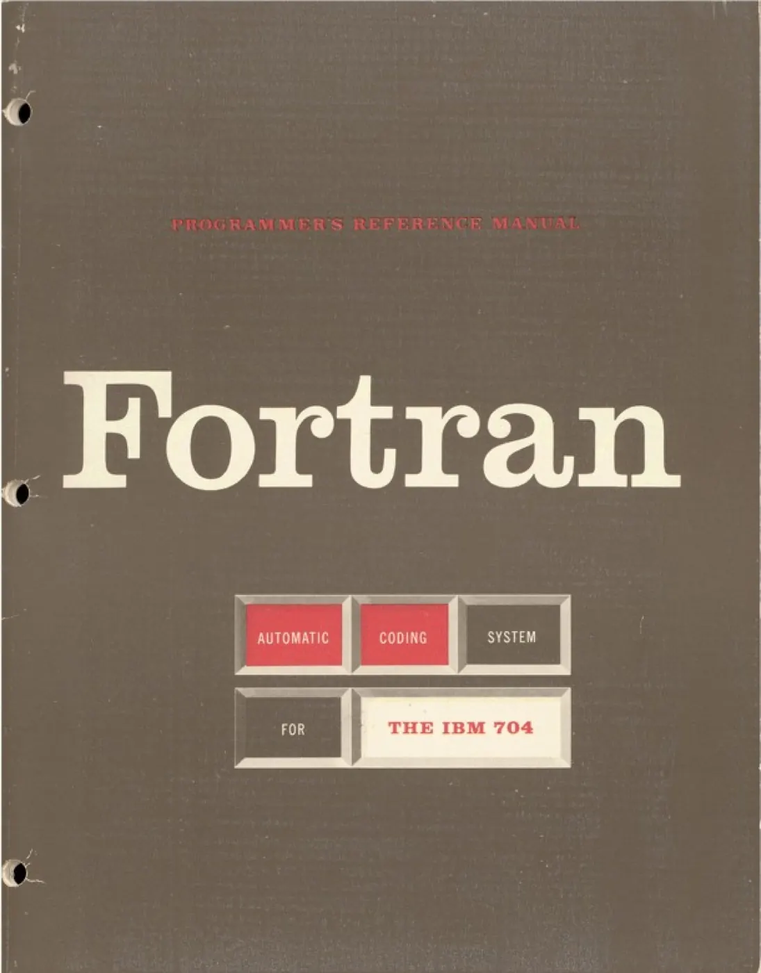 Cover of the original IBM FORTRAN programmer's reference manual