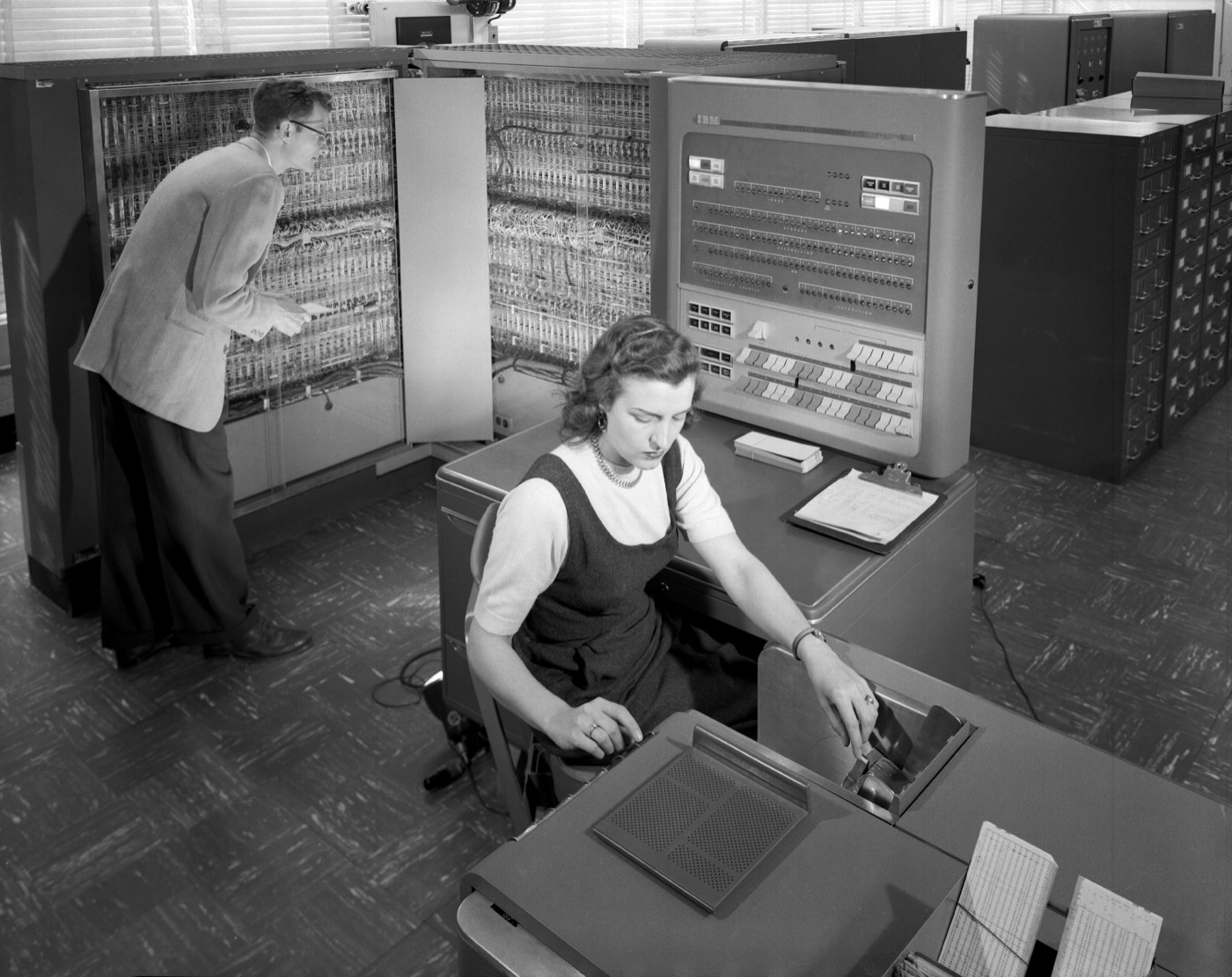 IBM 704 mainframe installation at NASA, 1957